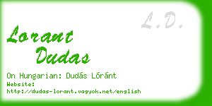 lorant dudas business card
