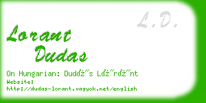 lorant dudas business card